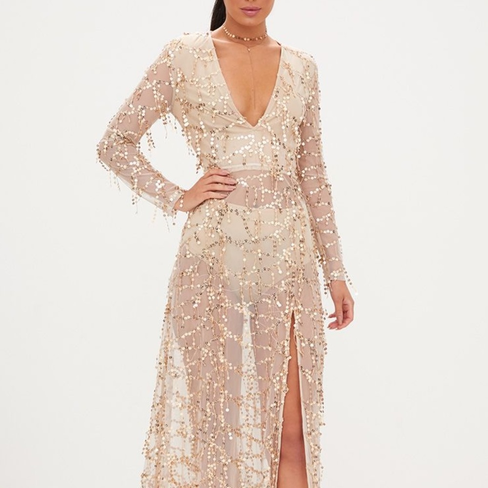 Gold Sequin Maxi